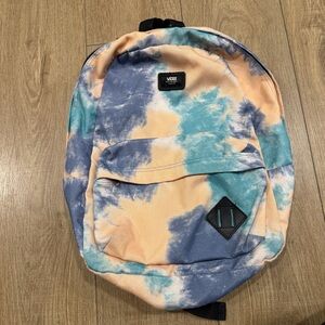 VANS old skool H2O backpack in teal blue and orange tie dye pattern , unisex